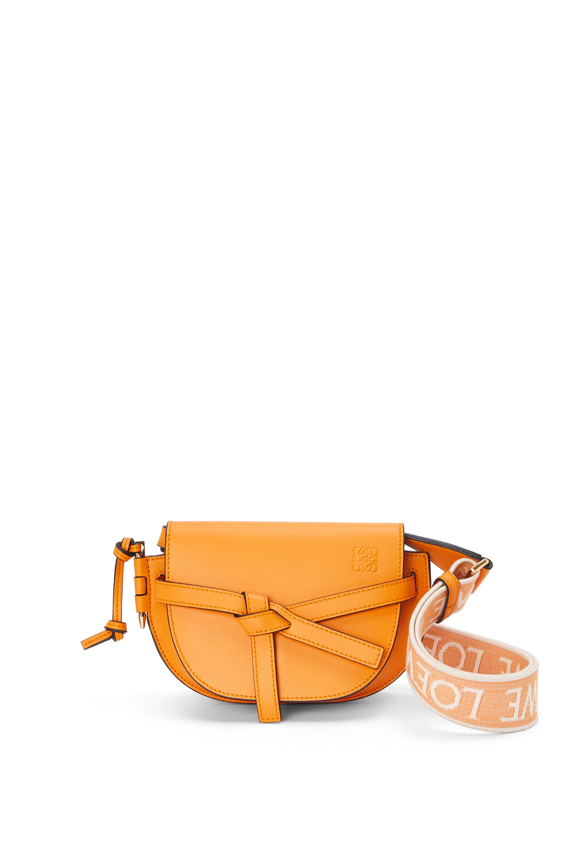 Mini Gate Dual bag in soft calfskin and jacquard - 1