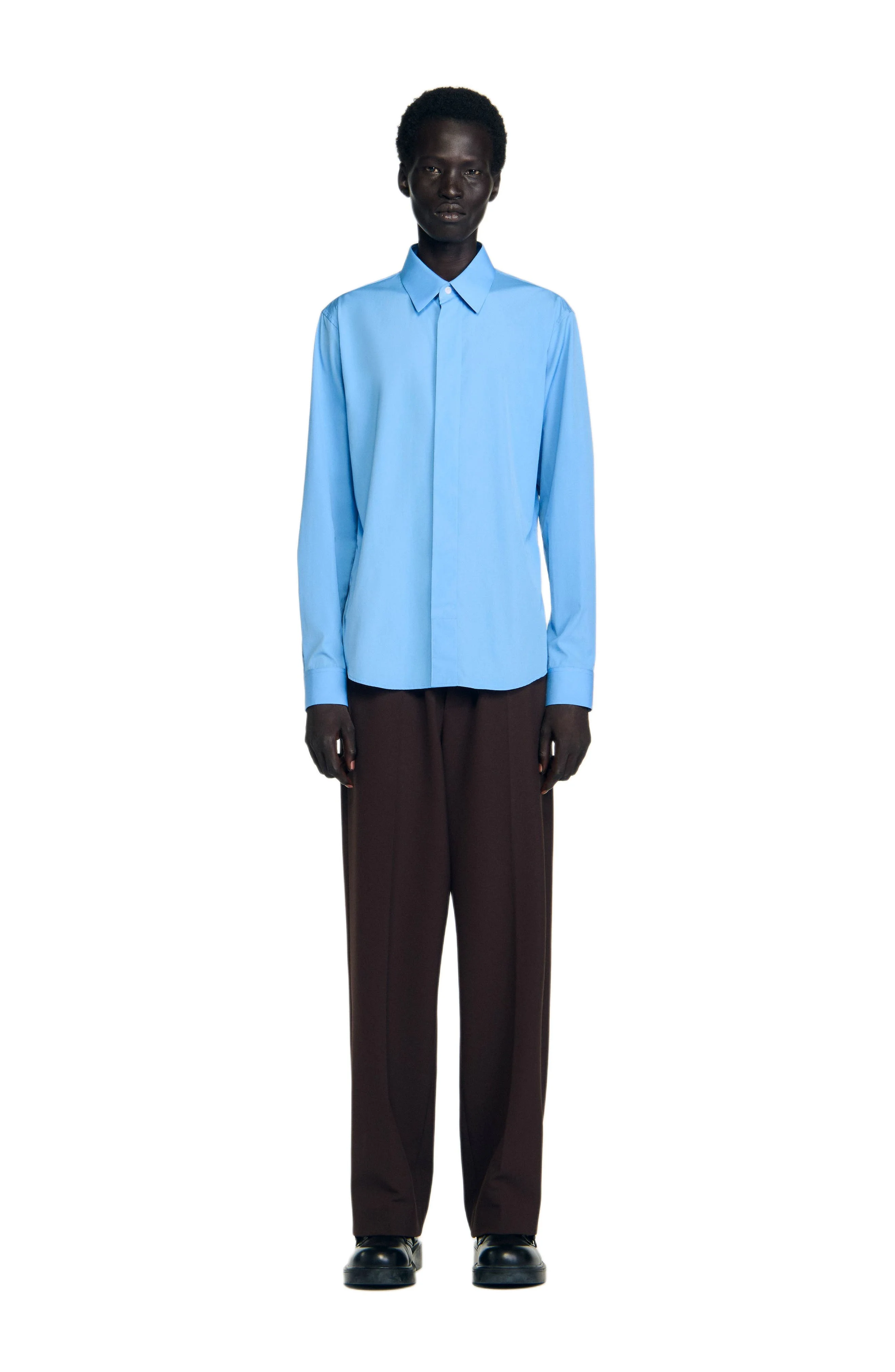 SANDRO Plain shirt in Blue Office at Nordstrom - 1