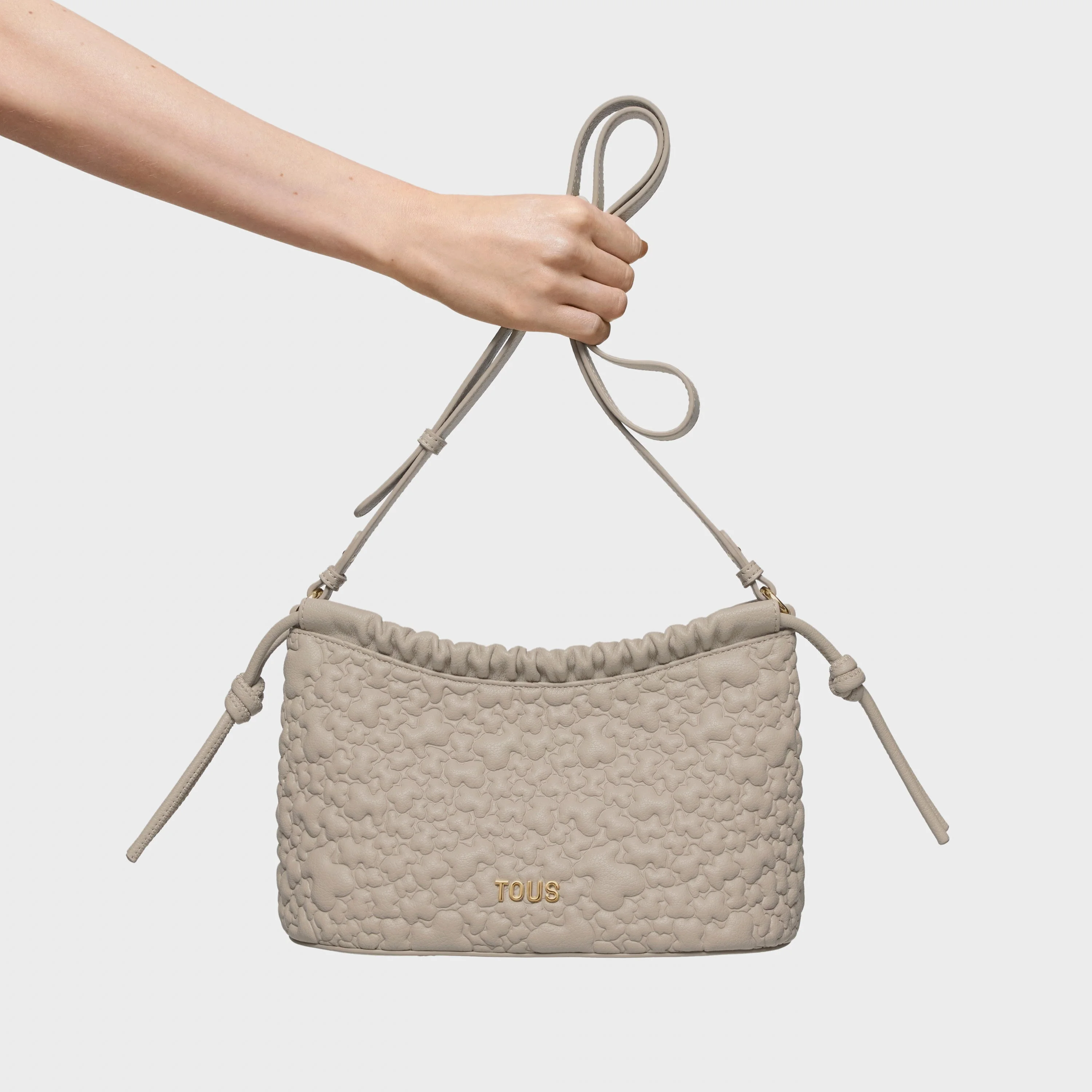 Medium taupe Crossbody bag TOUS Puffy Bear - 1