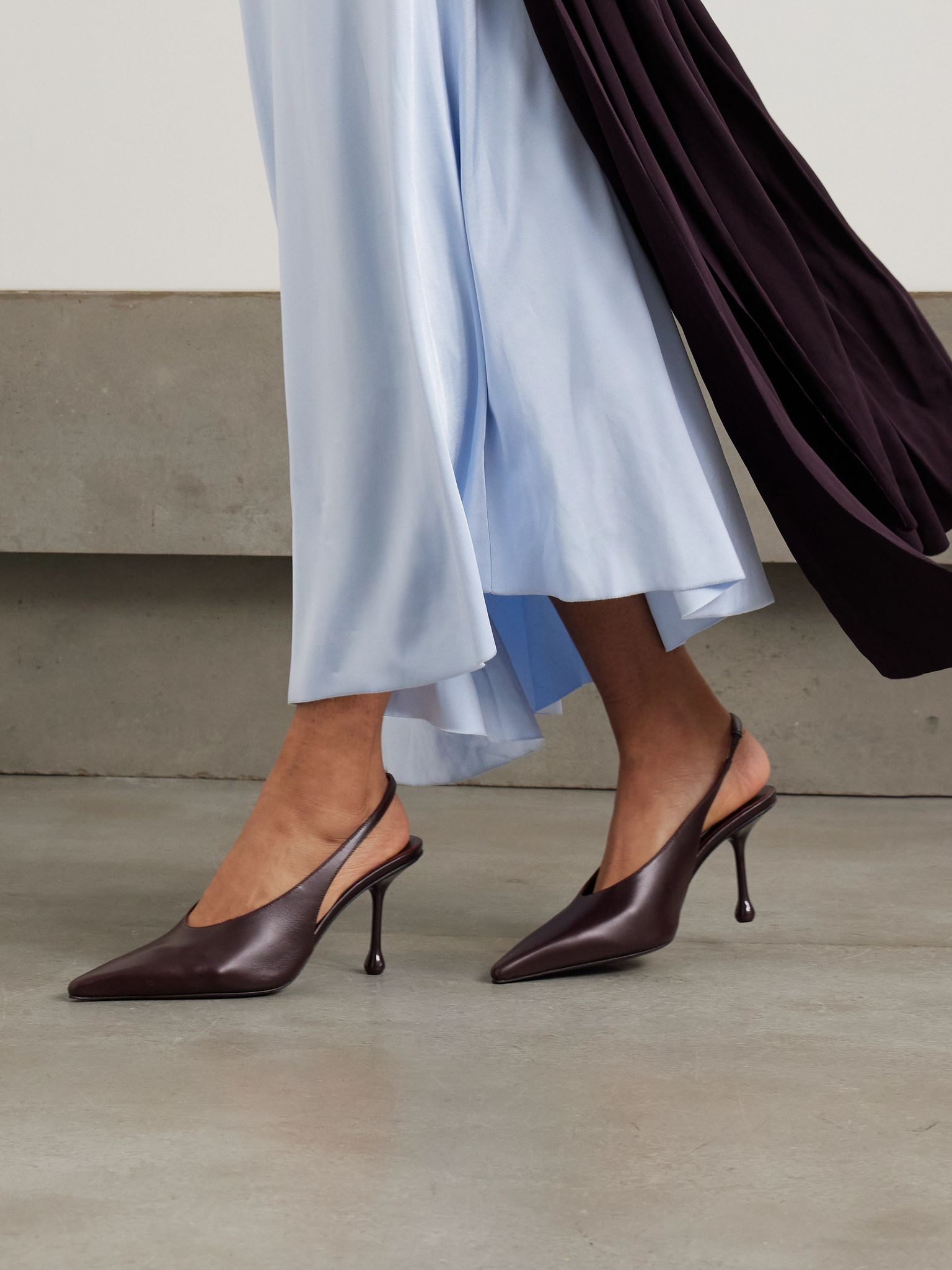Isa 80 leather pumps Burgundy - 2