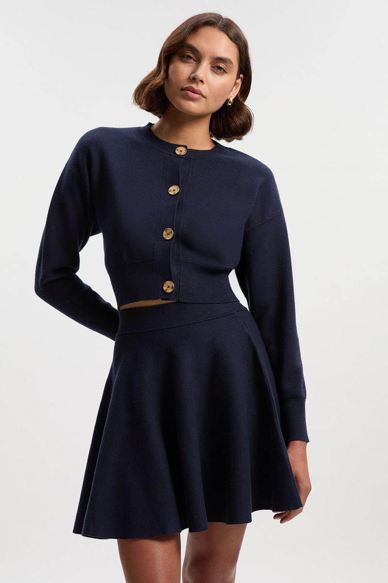 Compact Yarn Cropped Knitted Cardi 1