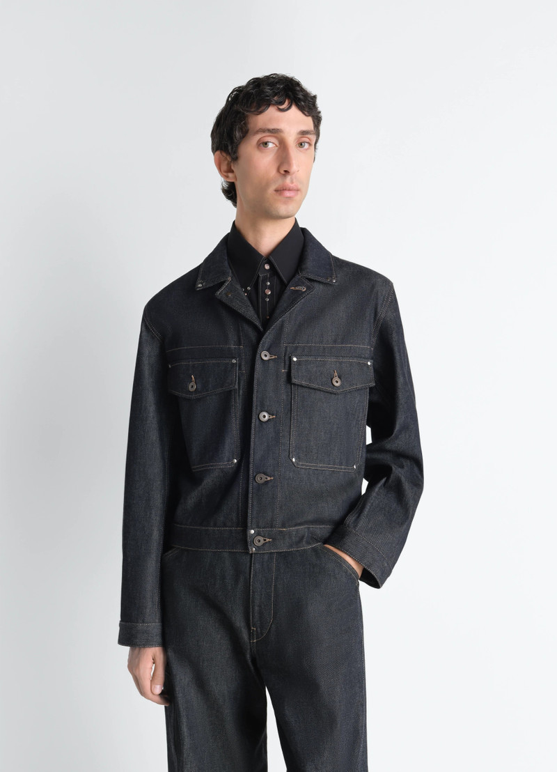 Lemaire TRUCKER JACKET WITH STUDS IN DENIM outlook