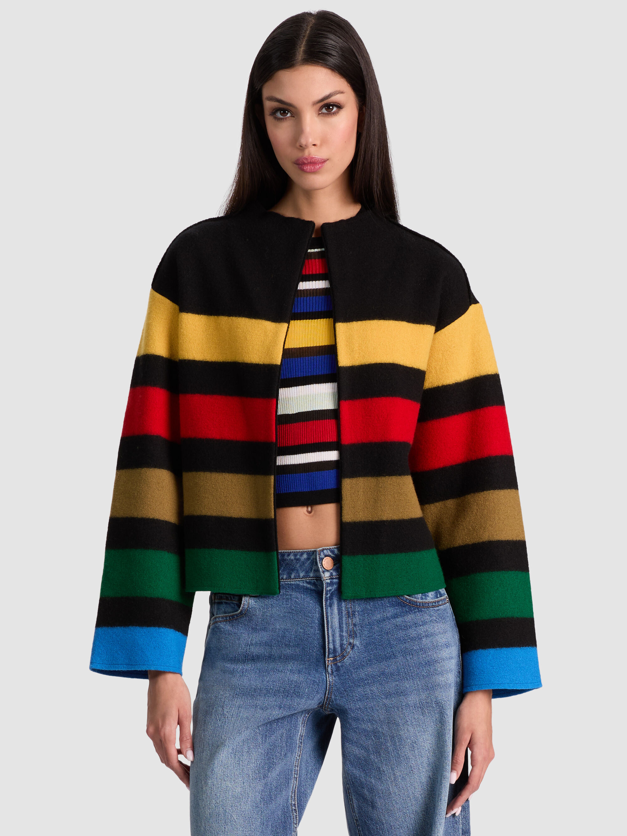 PEARSON STRIPED SWEATER JACKET - 2