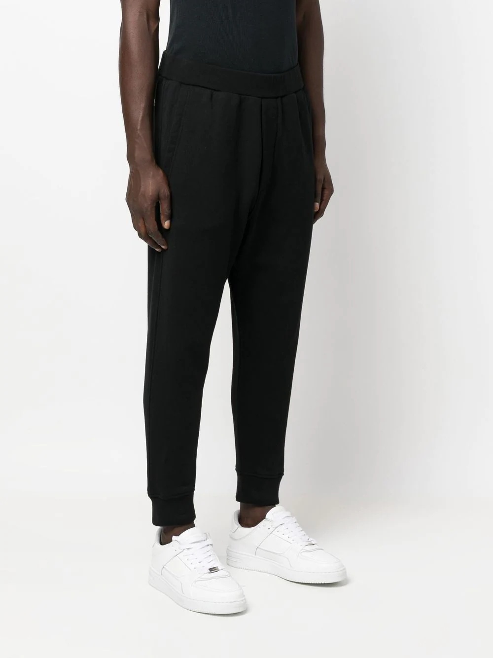 tapered-leg cotton track pants - 4