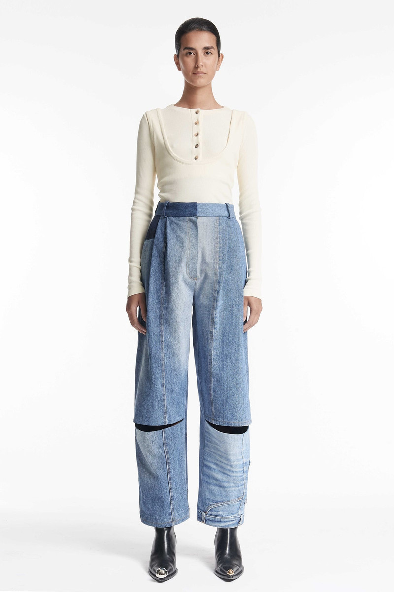 DOUBLE TOP EFFECT JERSEY TOP IVORY 5