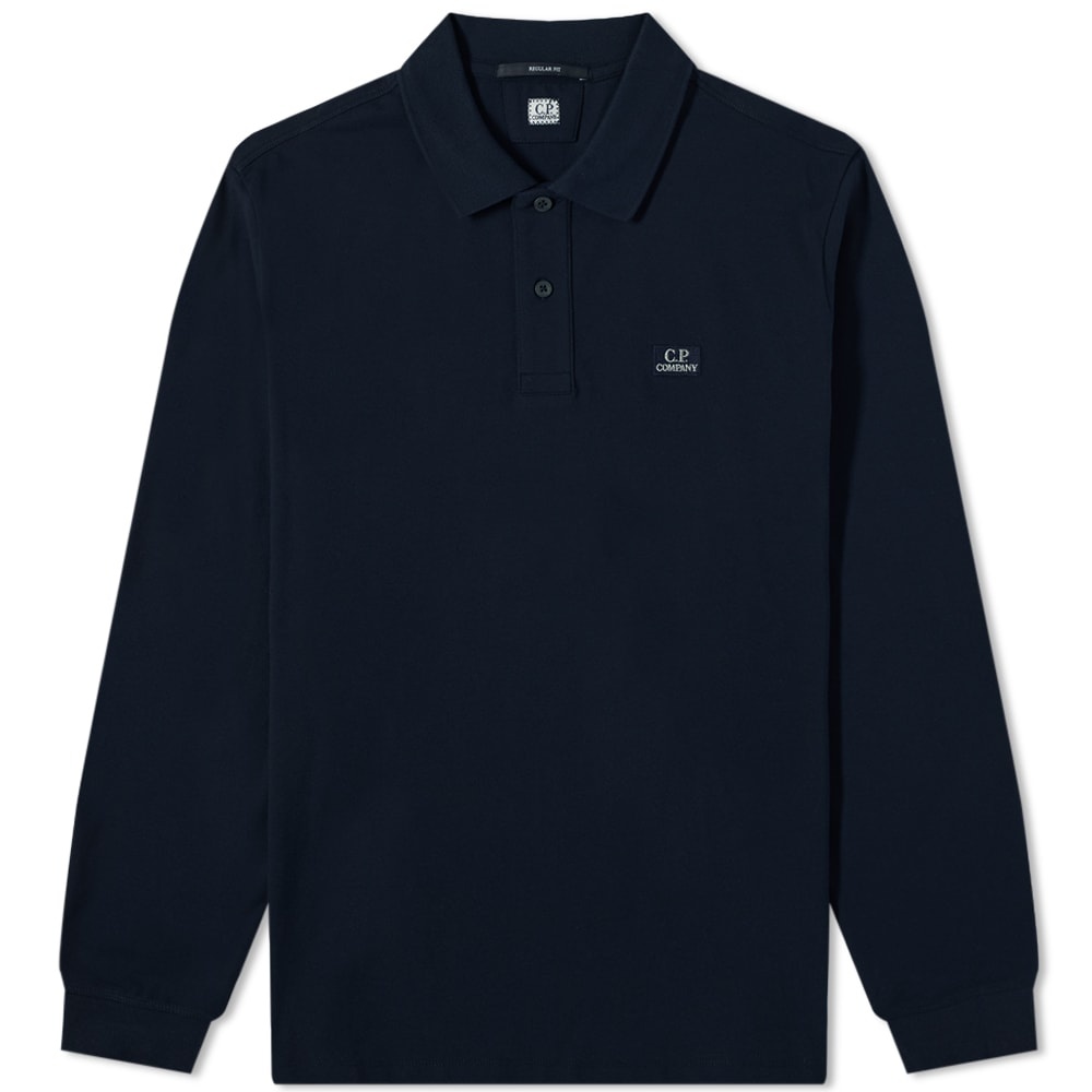 C.P. Company Patch Logo Long Sleeve Polo - 1