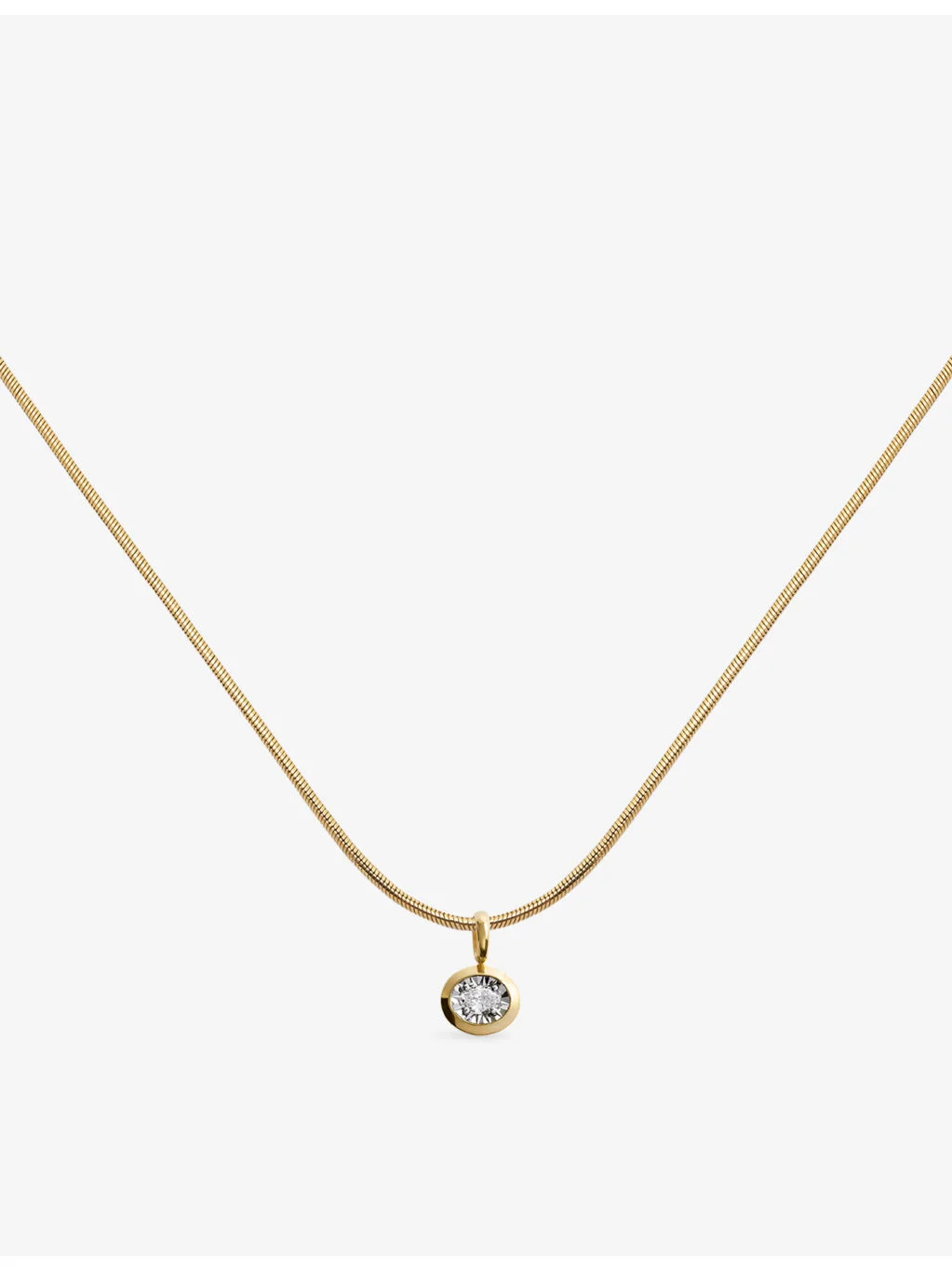 Oval 18ct Gold Vermeil And Lab-Grown Diamond Necklace - 1