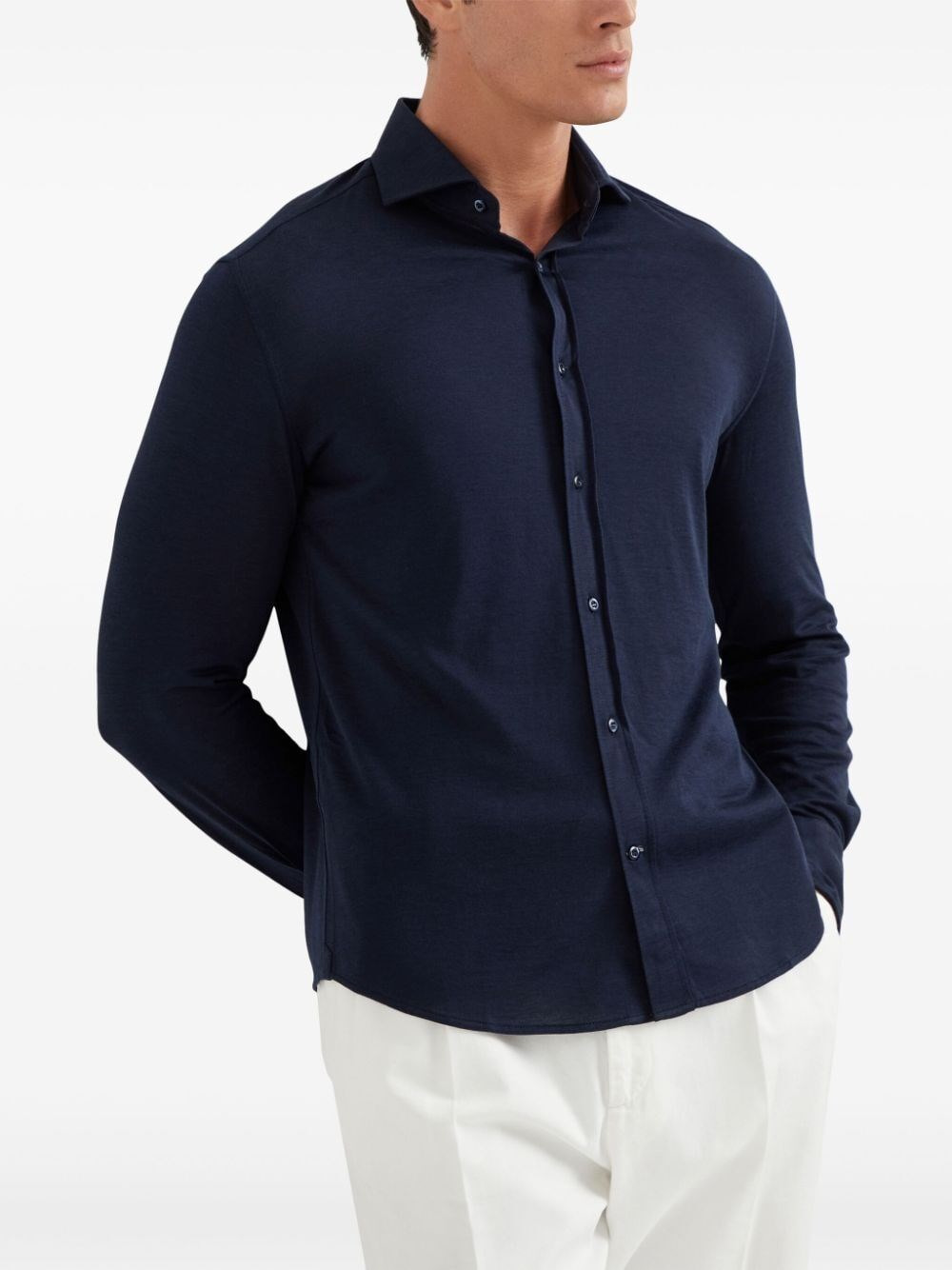 Shirt With Spread Collar - 3