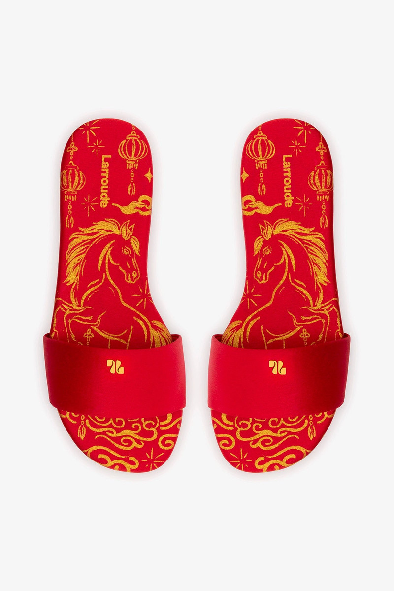 Ivy Flat In Cherry Satin 6