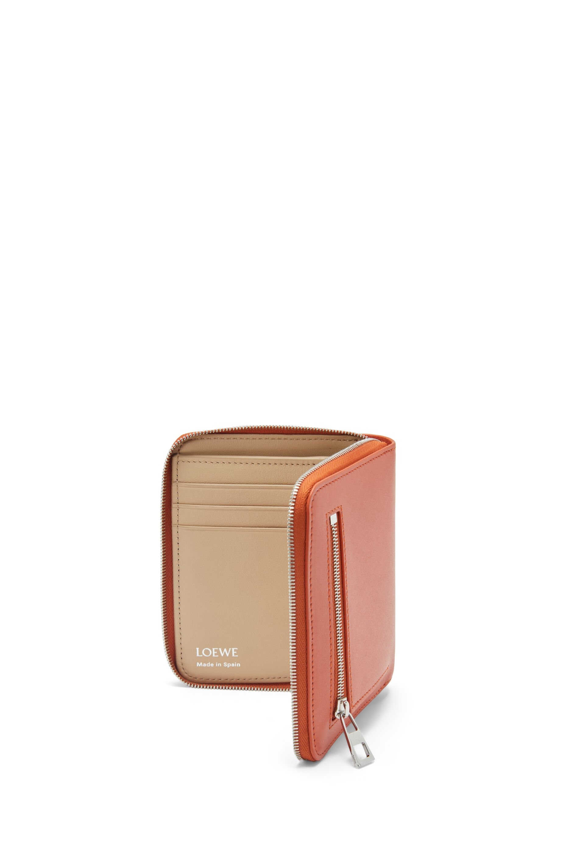 Knot compact zip around wallet in shiny nappa calfskin - 3