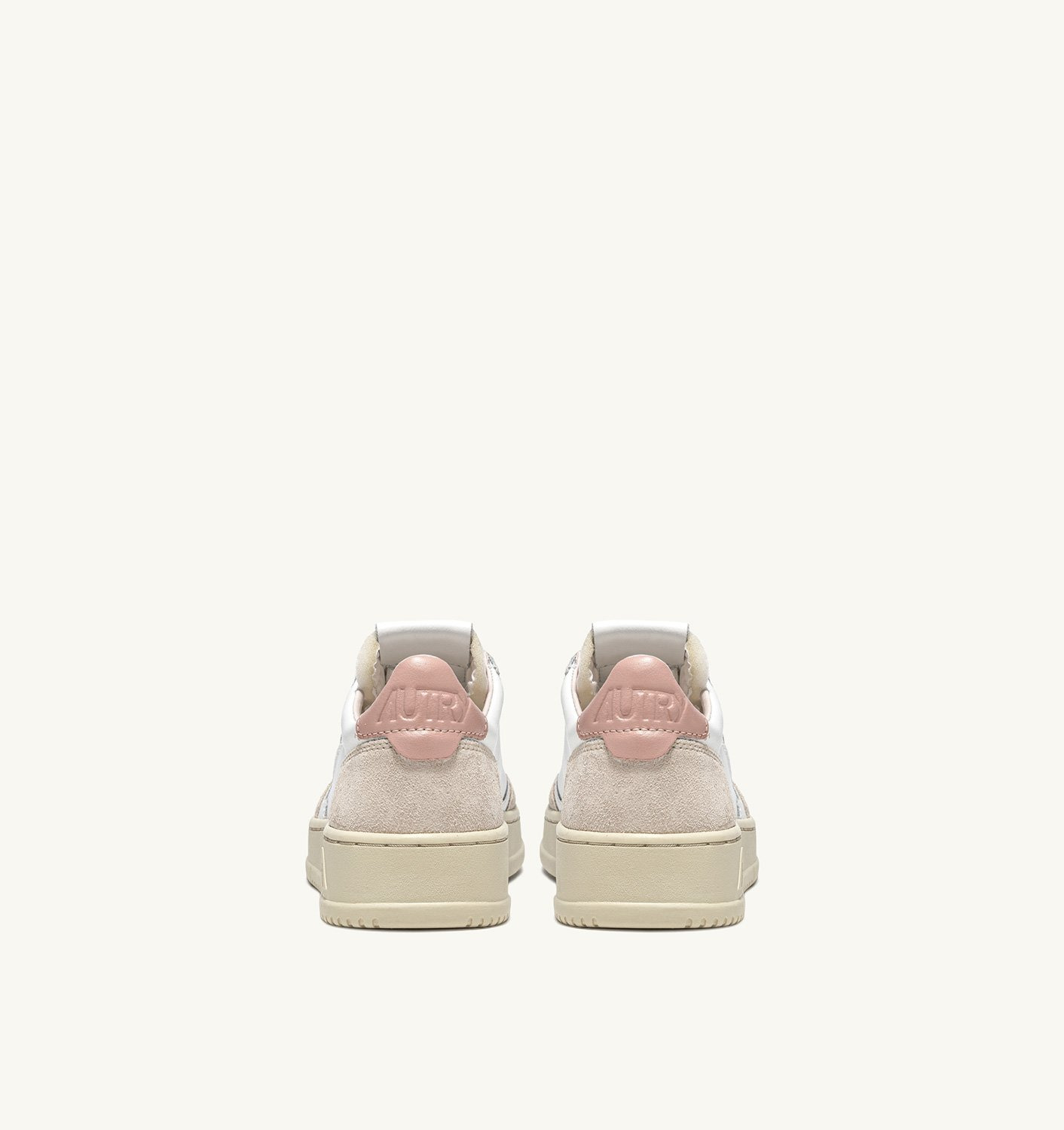 MEDALIST LOW SNEAKERS IN WHITE AND POWDER LEATHER AND BEIGE SUEDE - 3