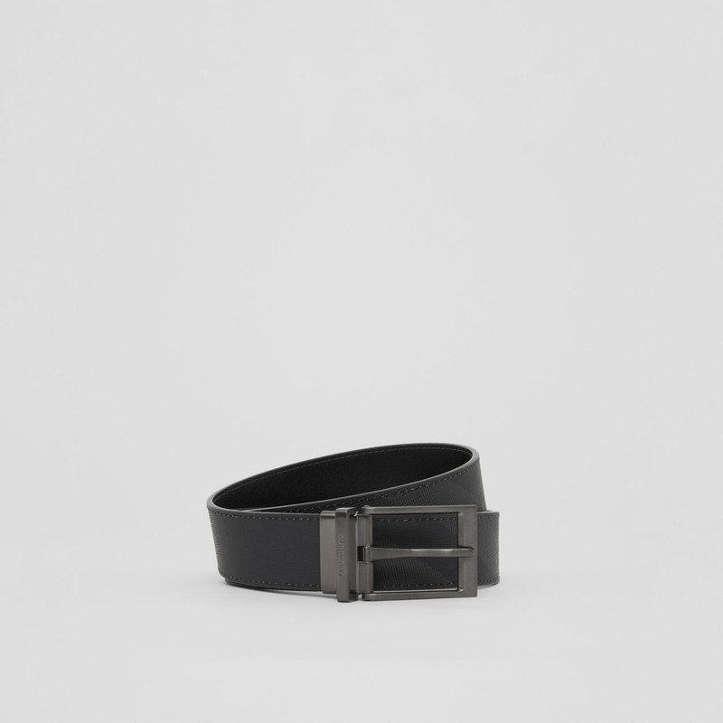 Reversible London 체크인 및 가죽 벨트 1