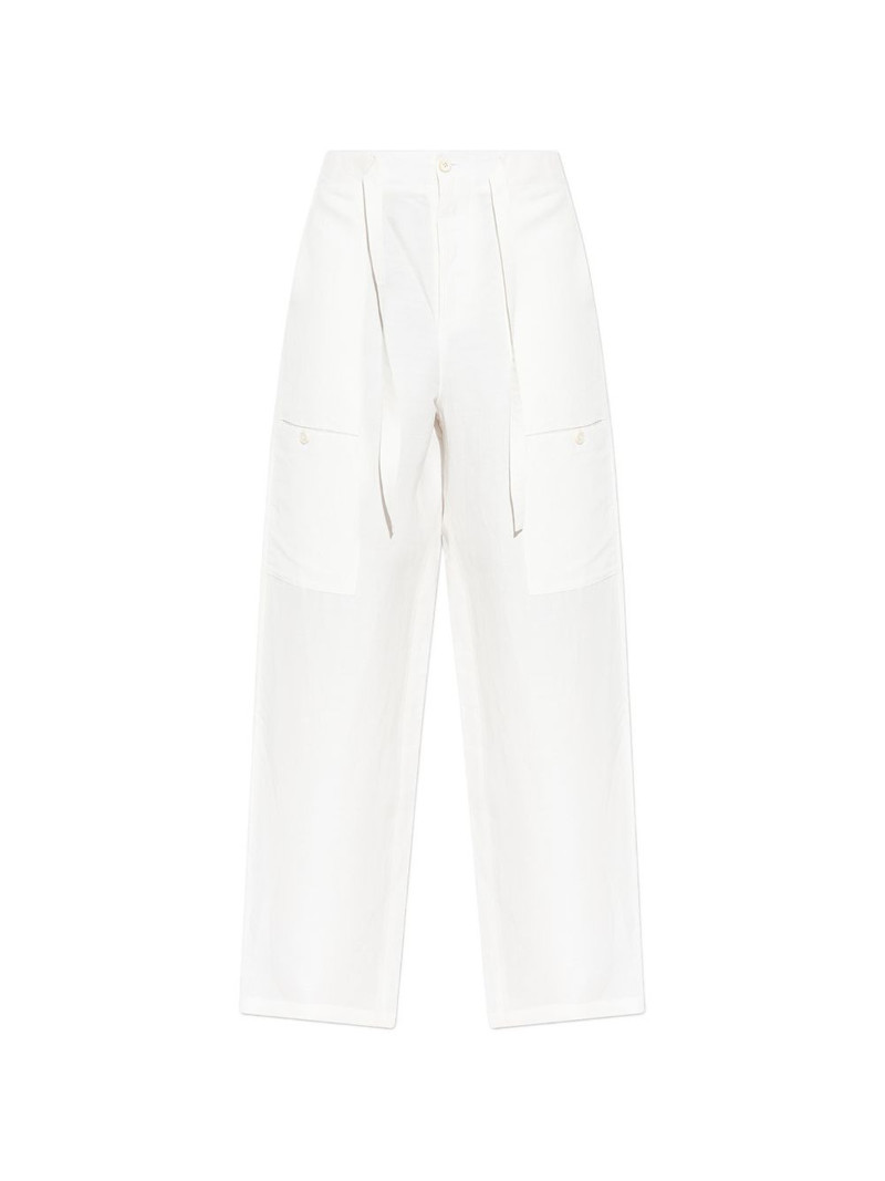 cargo-pocket tie-fastening trousers 1