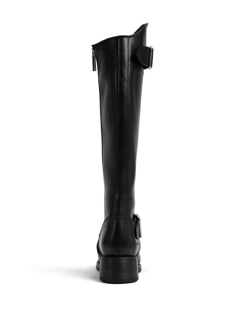 logo-debossed leather boots 3
