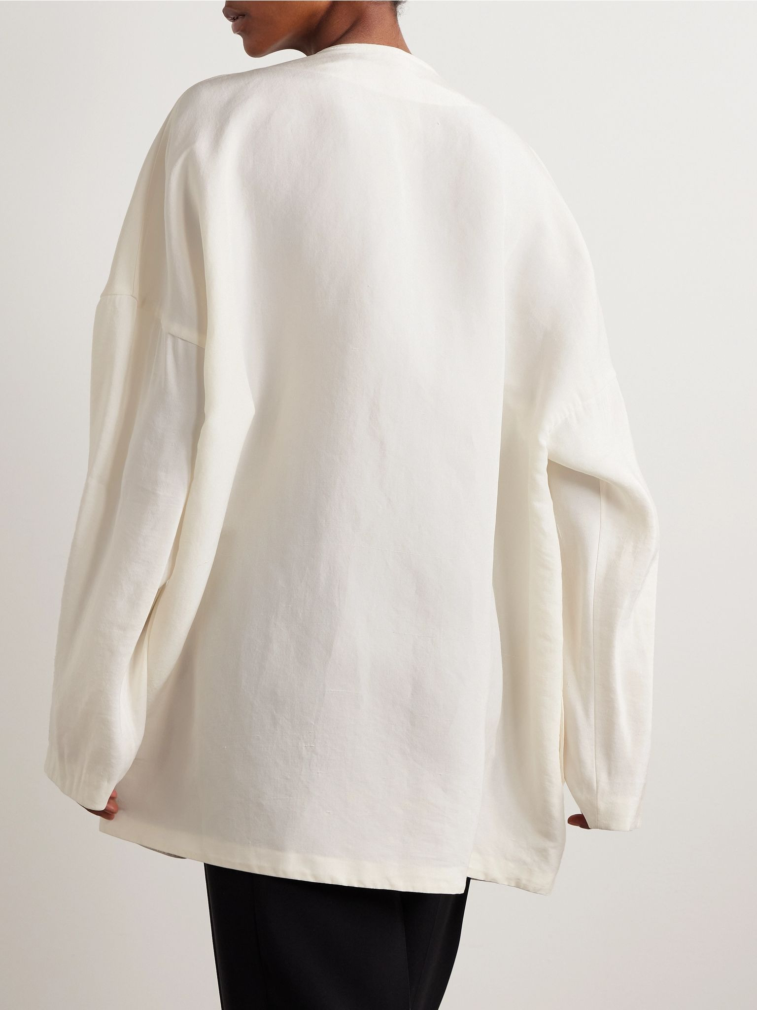 Elke oversized silk jacket White - 4