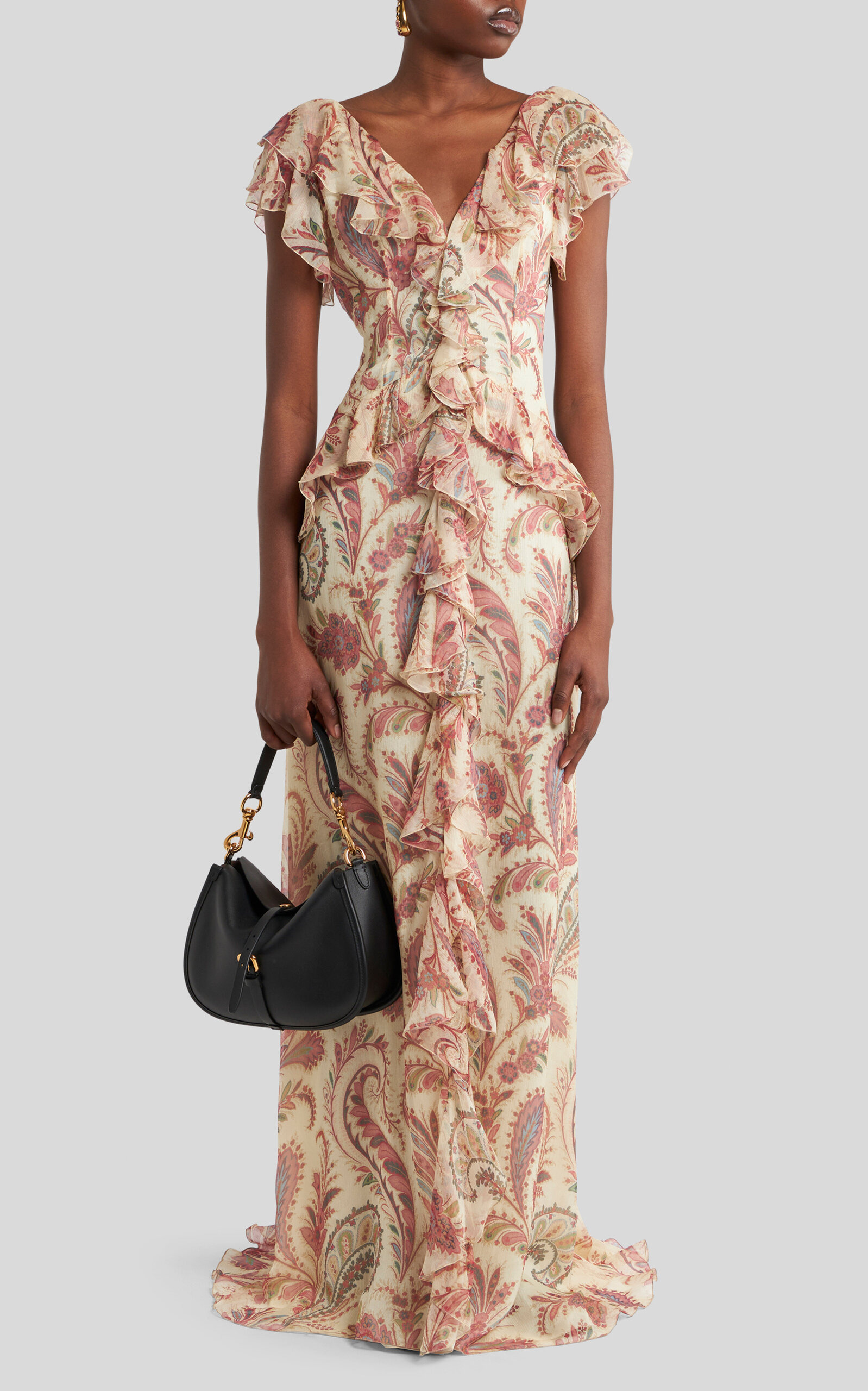 Ruffled Silk Maxi Dress multi - 2