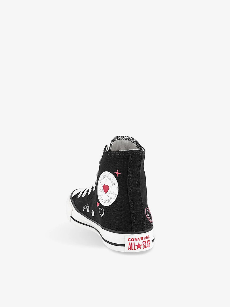 Converse All Star Hi heart-embellished canvas high-top trainers outlook