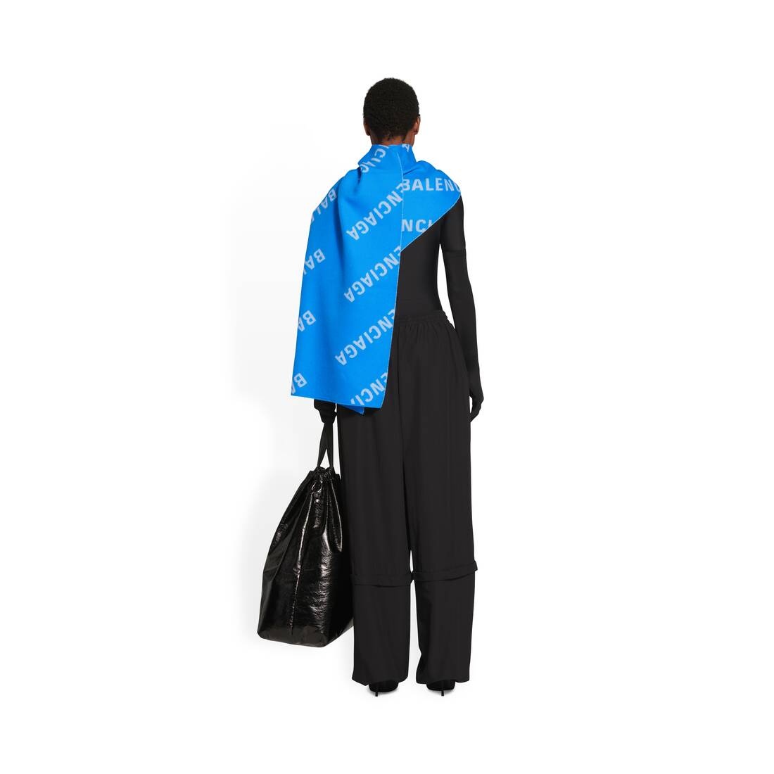 Women's Allover Logo Macro Scarf in Electric Blue - 6