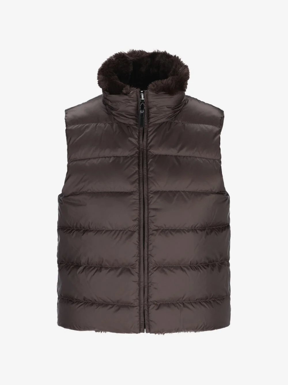 reversible padded horizontal-quilted gilet - 1