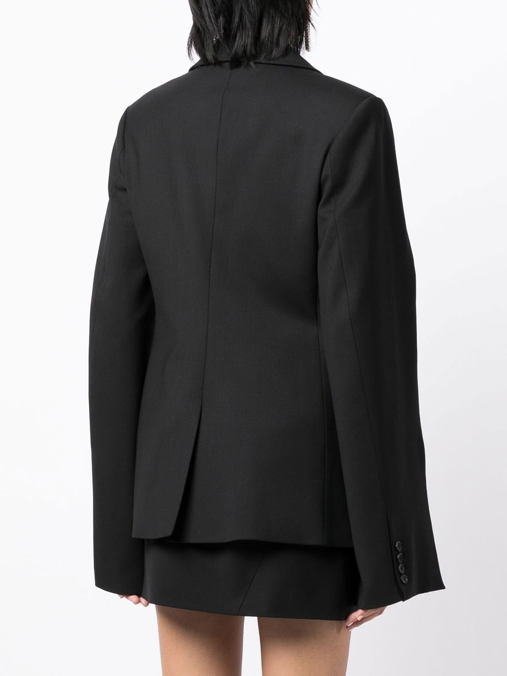 arm-slit wool-blend blazer - 4