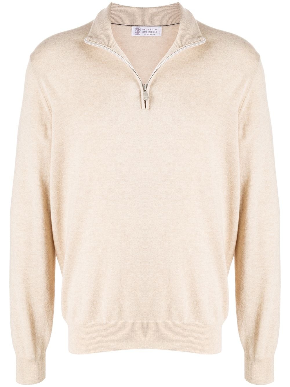 high neck zip front sweatshirt - 1