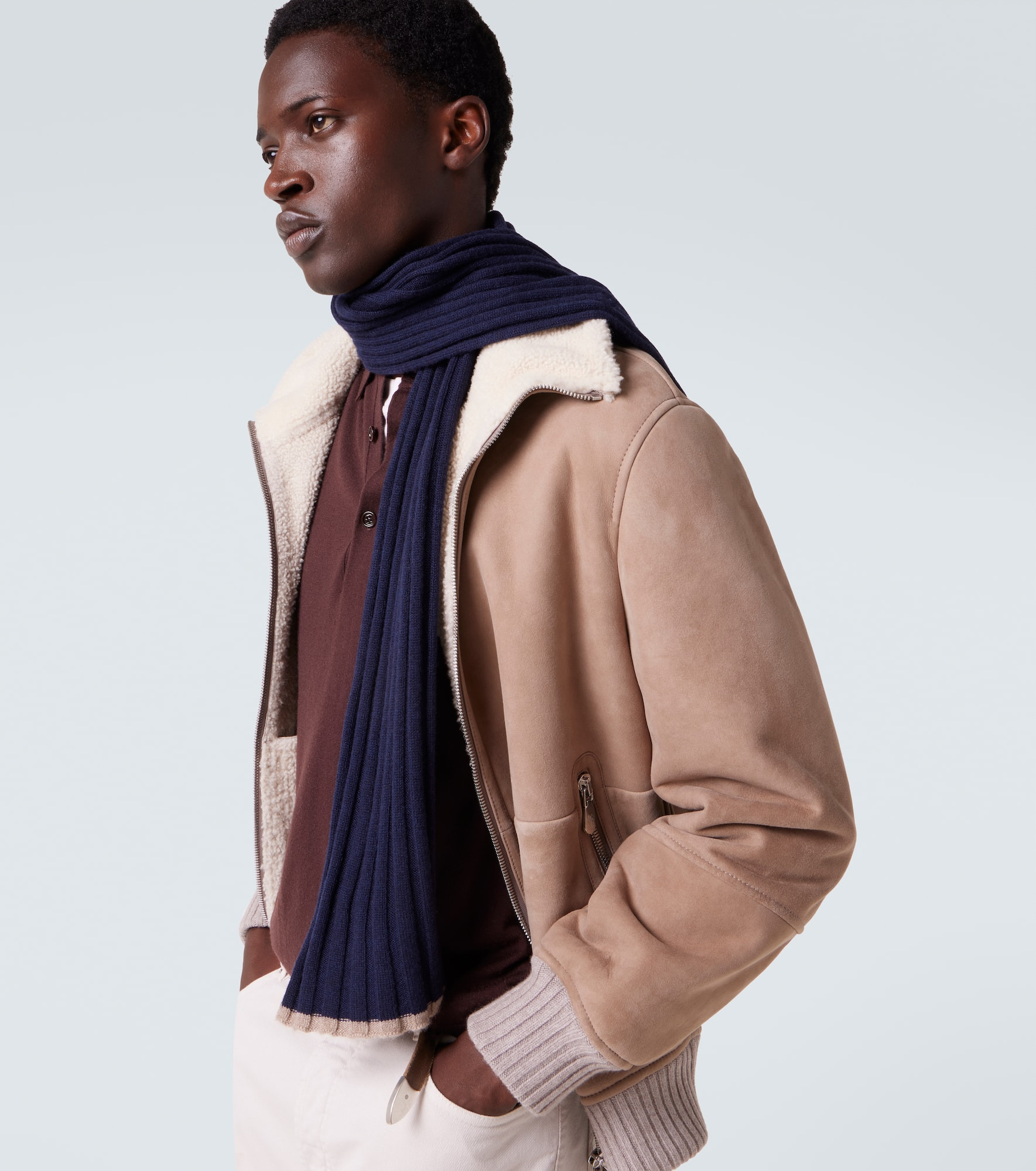 Ribbed-knit cashmere scarf - 3