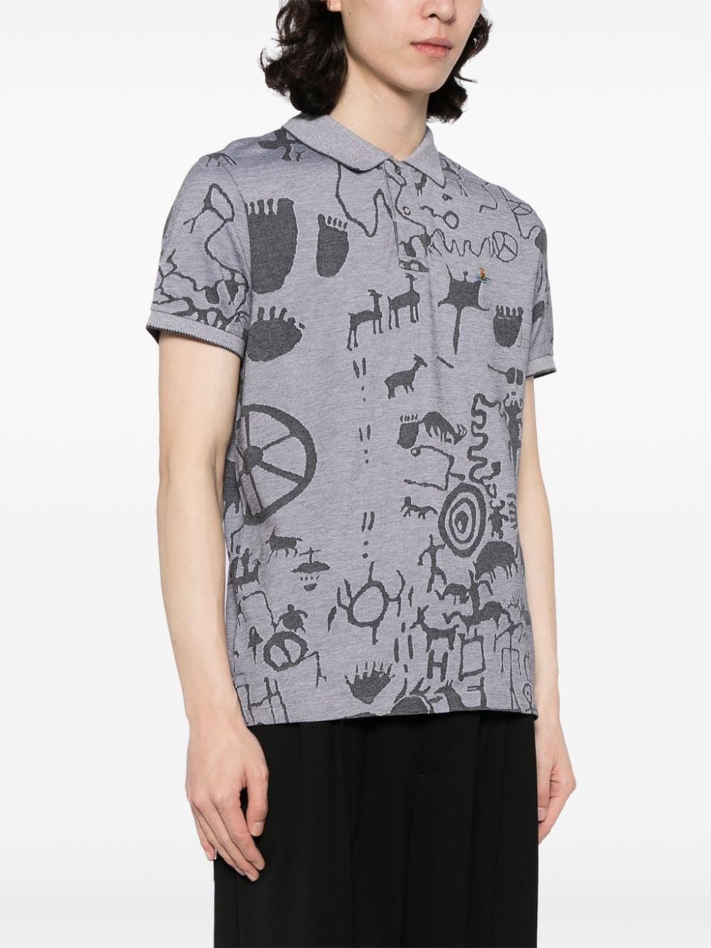 graphic-print polo shirt - 3