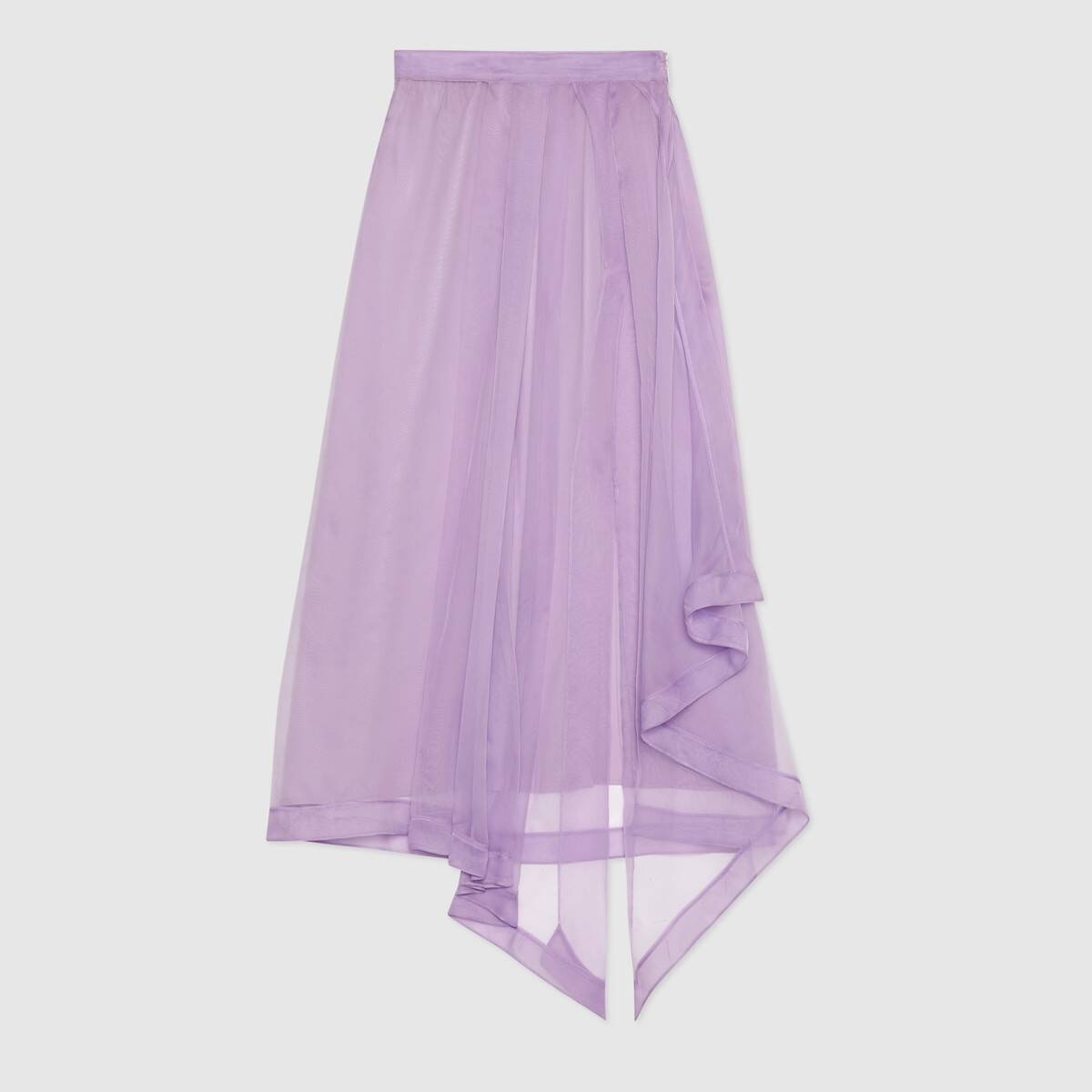 Silk organdy skirt with slit - 1