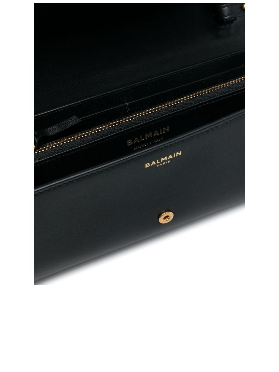 Smooth Grain Goldtone Logo Clutch - 4