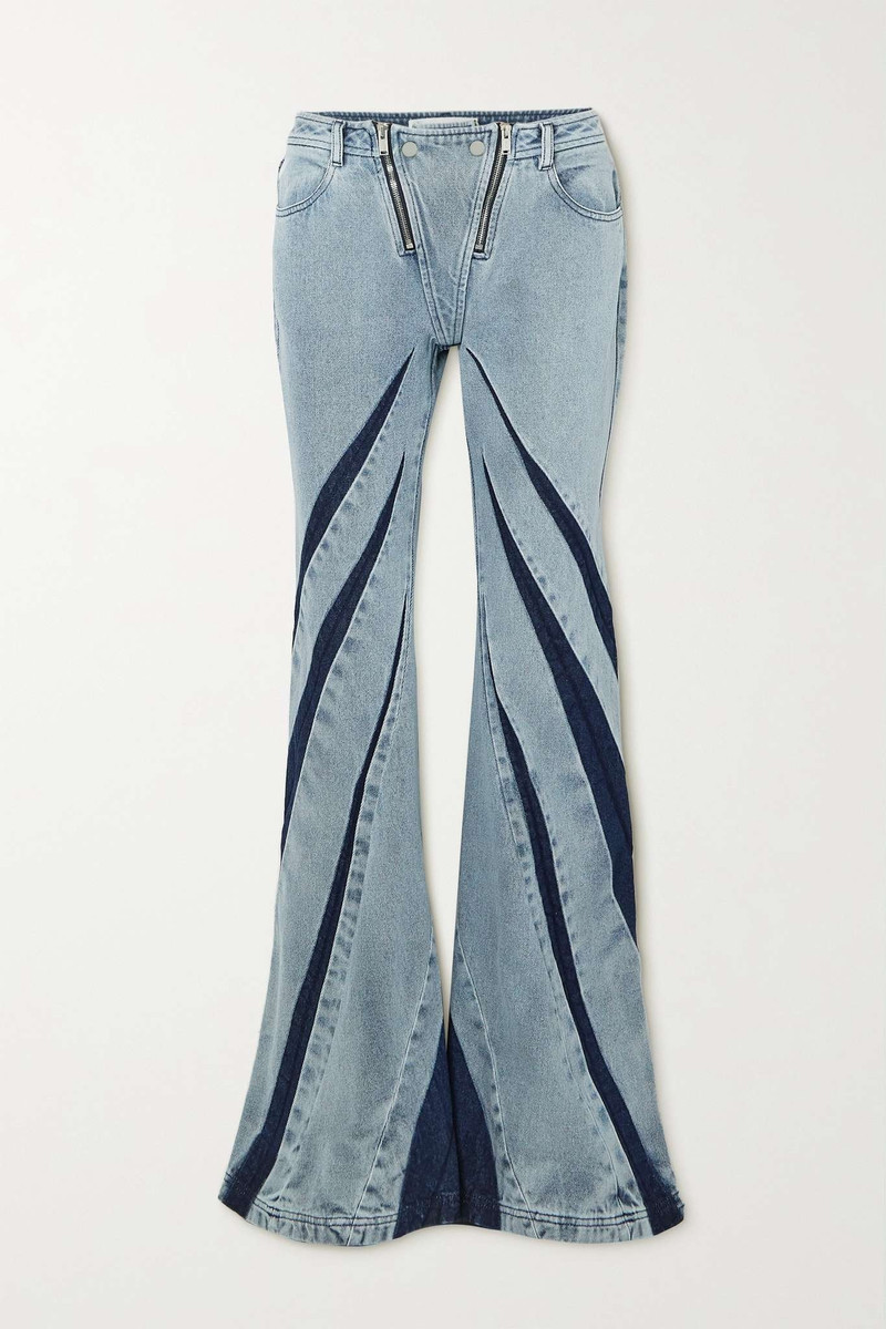 Paneled high-rise flared jeans 1