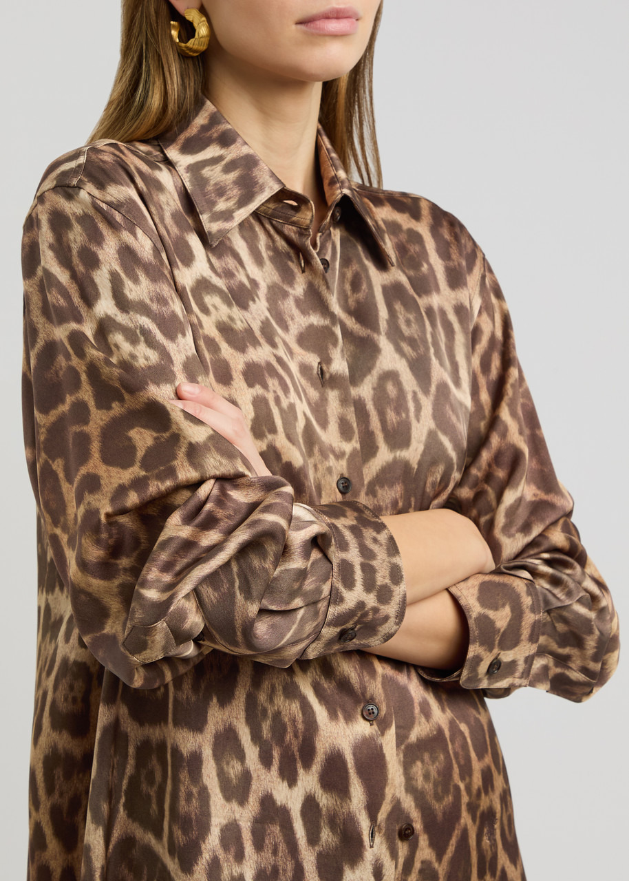 Stella Mccartney Leopard-print Satin Shirt - 5