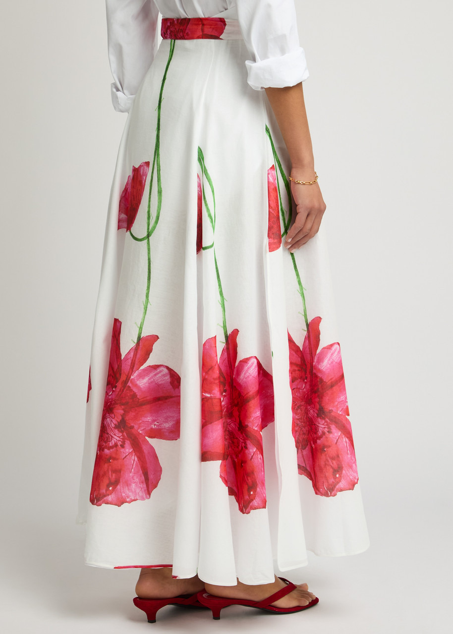 Charo Ruiz Ibiza Ventine Floral-print Cotton-blend Maxi Skirt - 3