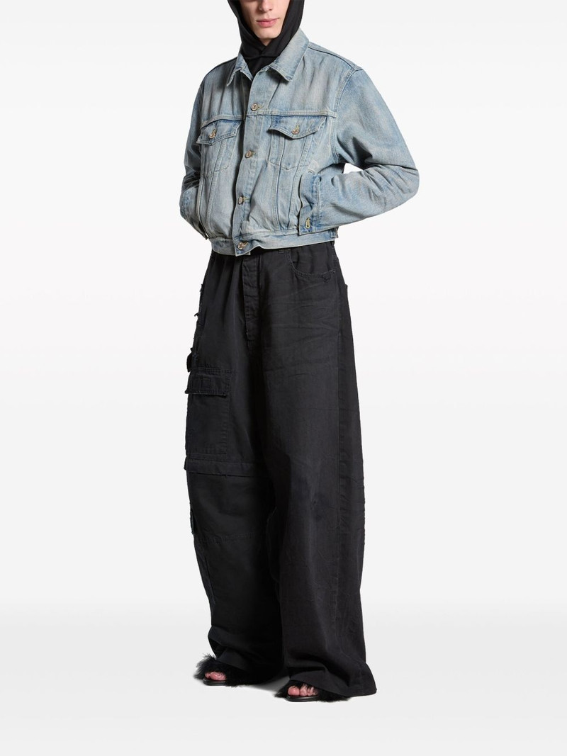 BALENCIAGA logo-print denim jacket outlook