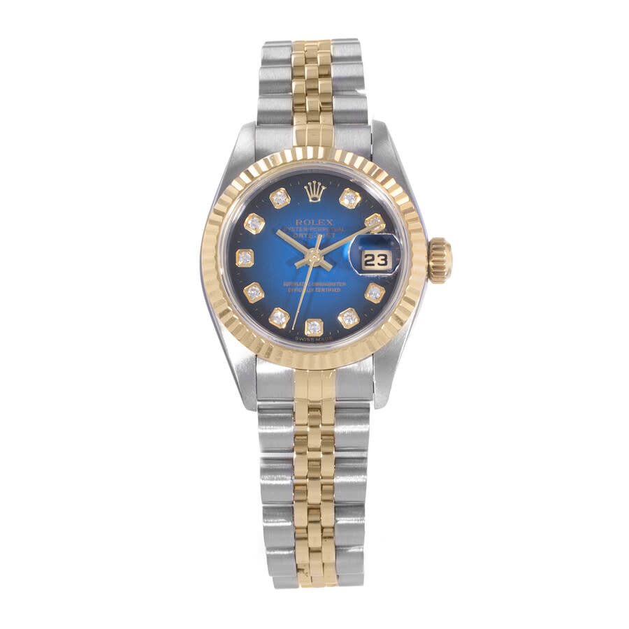 Pre-owned Rolex Datejust 26 Automatic Chronometer Diamond Blue Dial Ladies Watch 69173 BLDJ - 2
