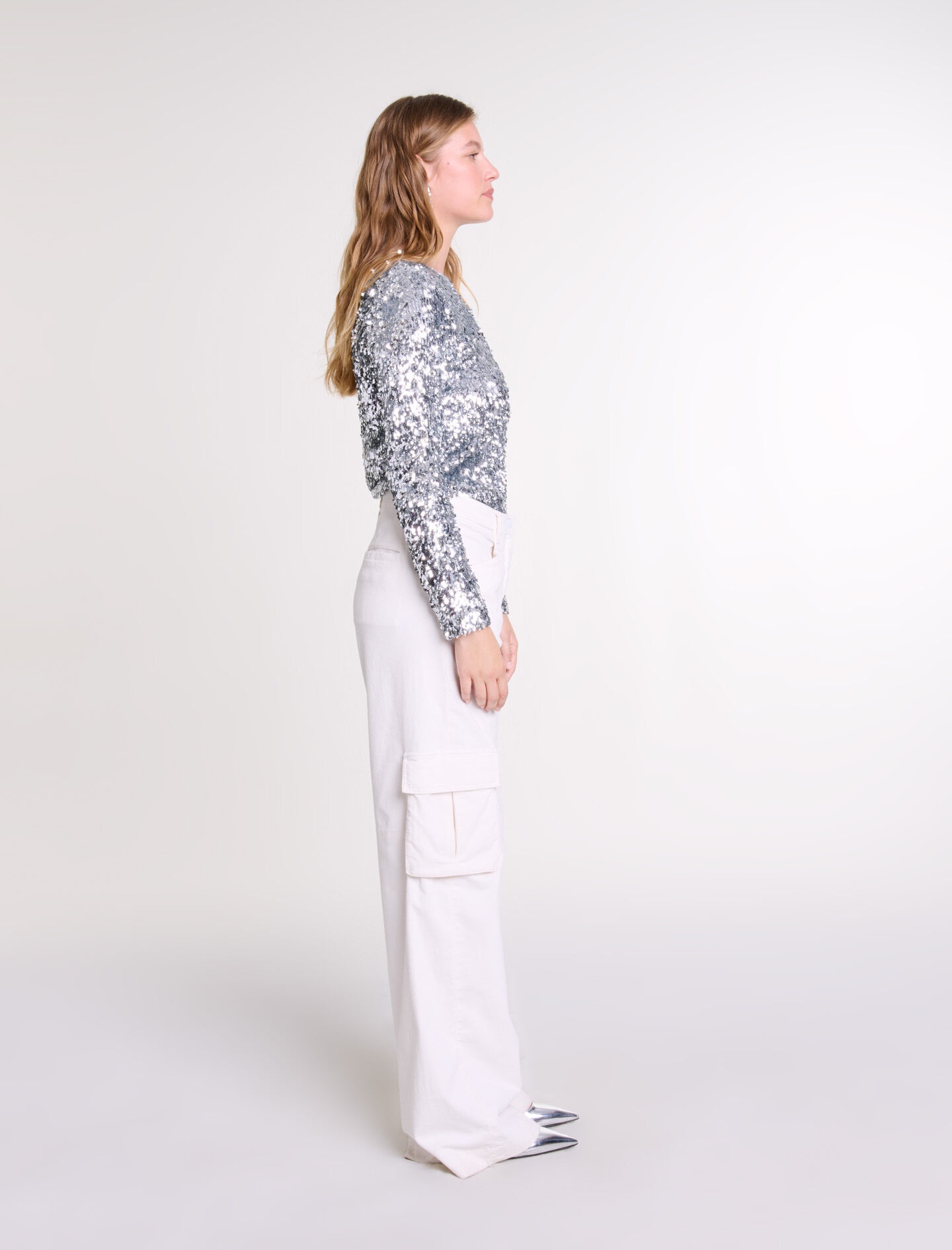 Long-sleeved sequinned top - 3
