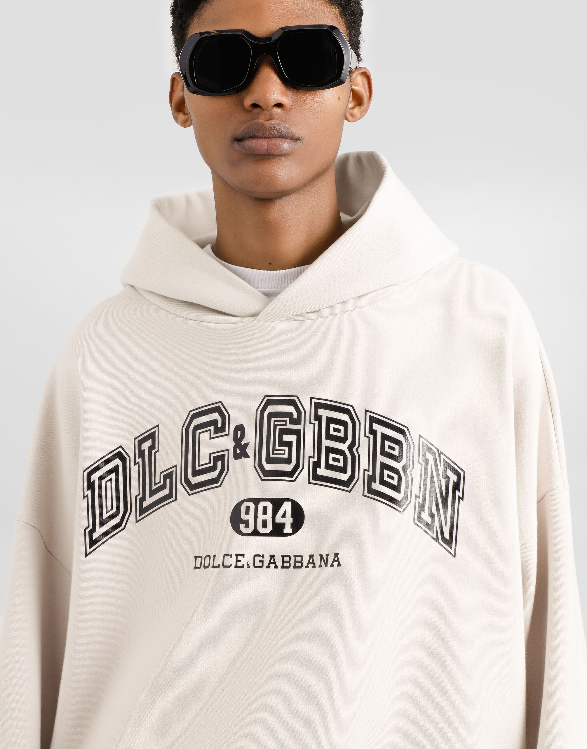 Jersey hoodie with print - 4