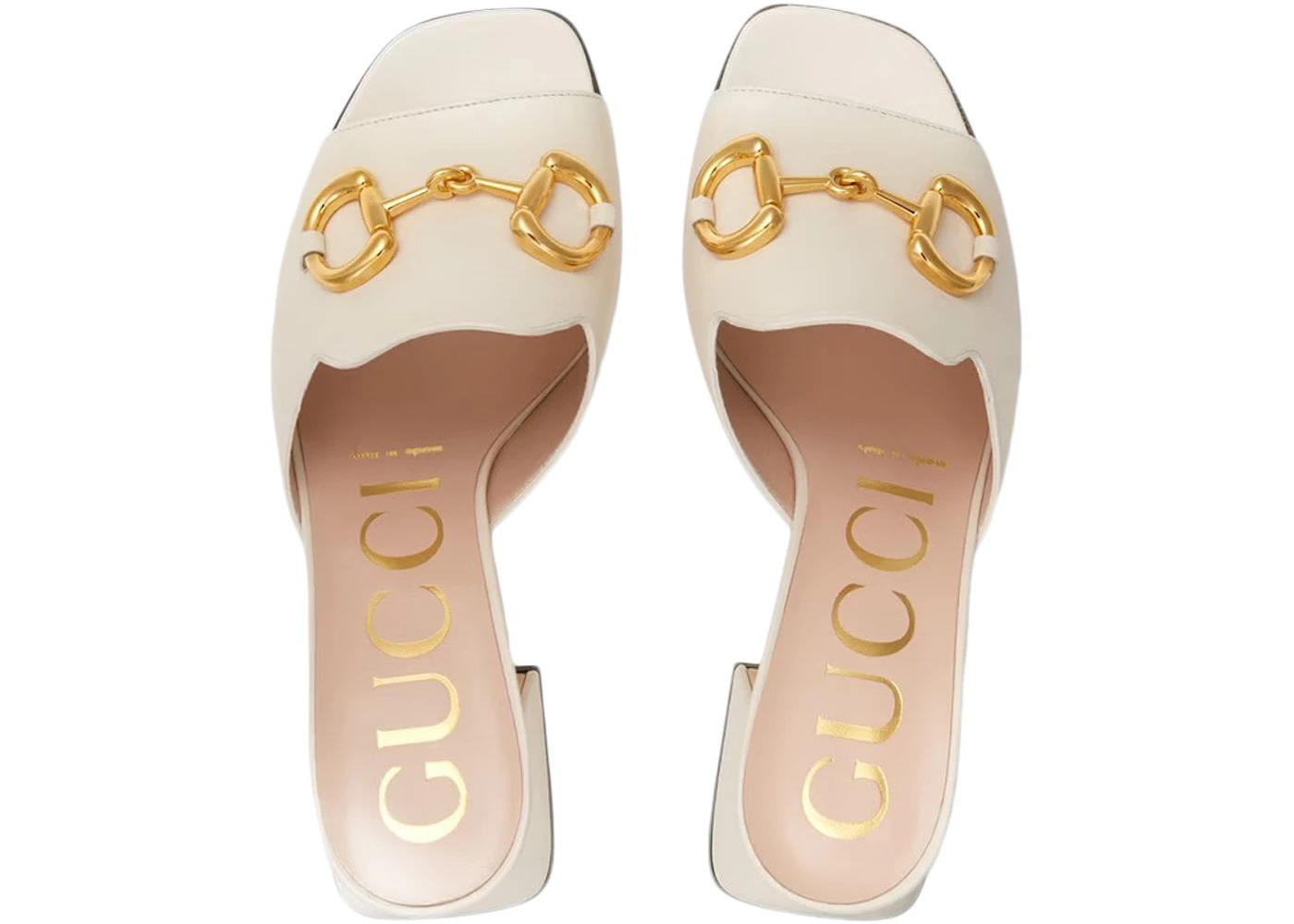 Gucci Horsbit 75mm Heeled Sandal White Leather - 3