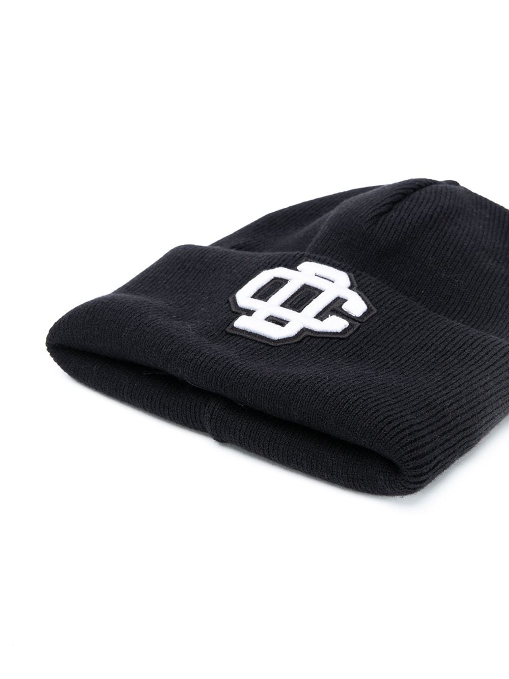 badge-embroidered ribbed beanie - 2