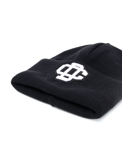 DSQUARED2 badge-embroidered ribbed beanie outlook