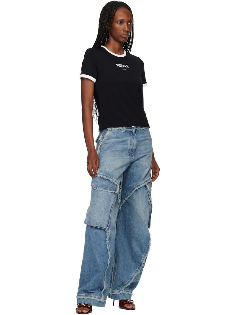VERSACE Black Stretch Viscose-Jersey T-Shirt outlook