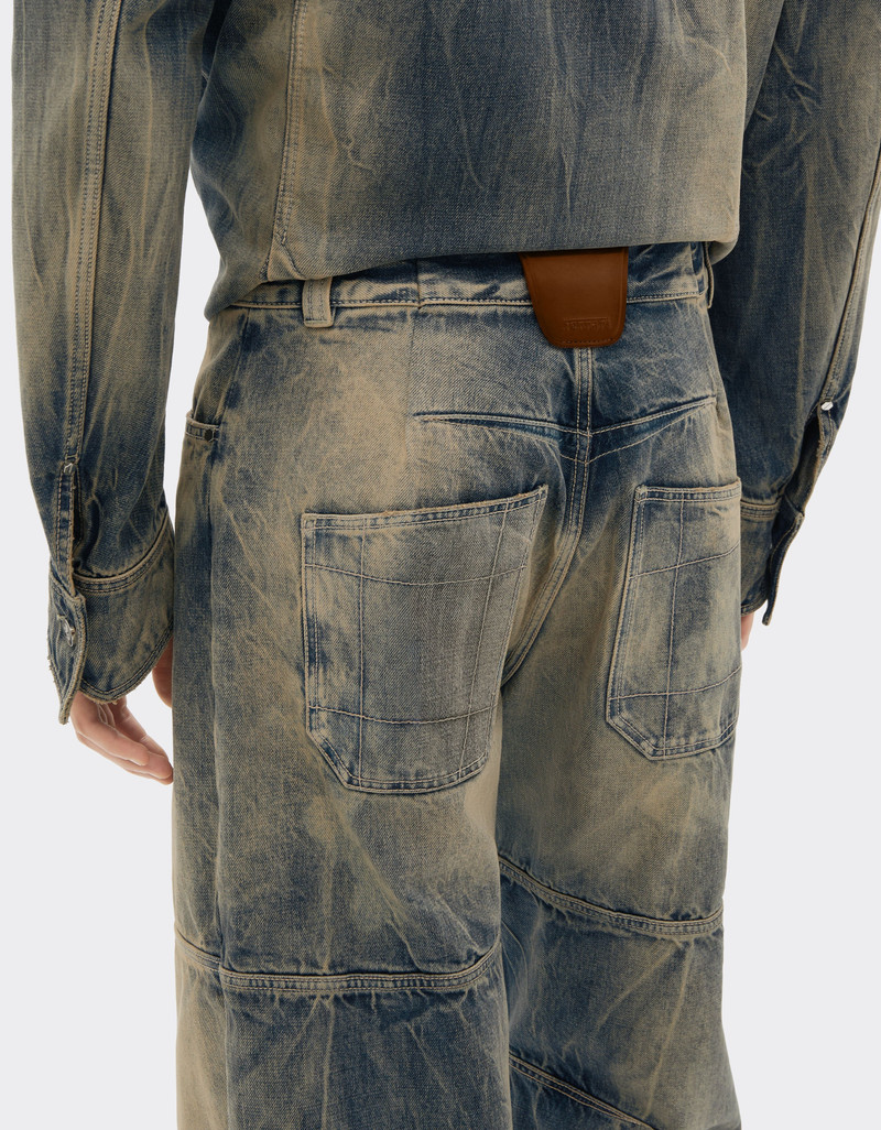 Acid-washed denim trousers 5