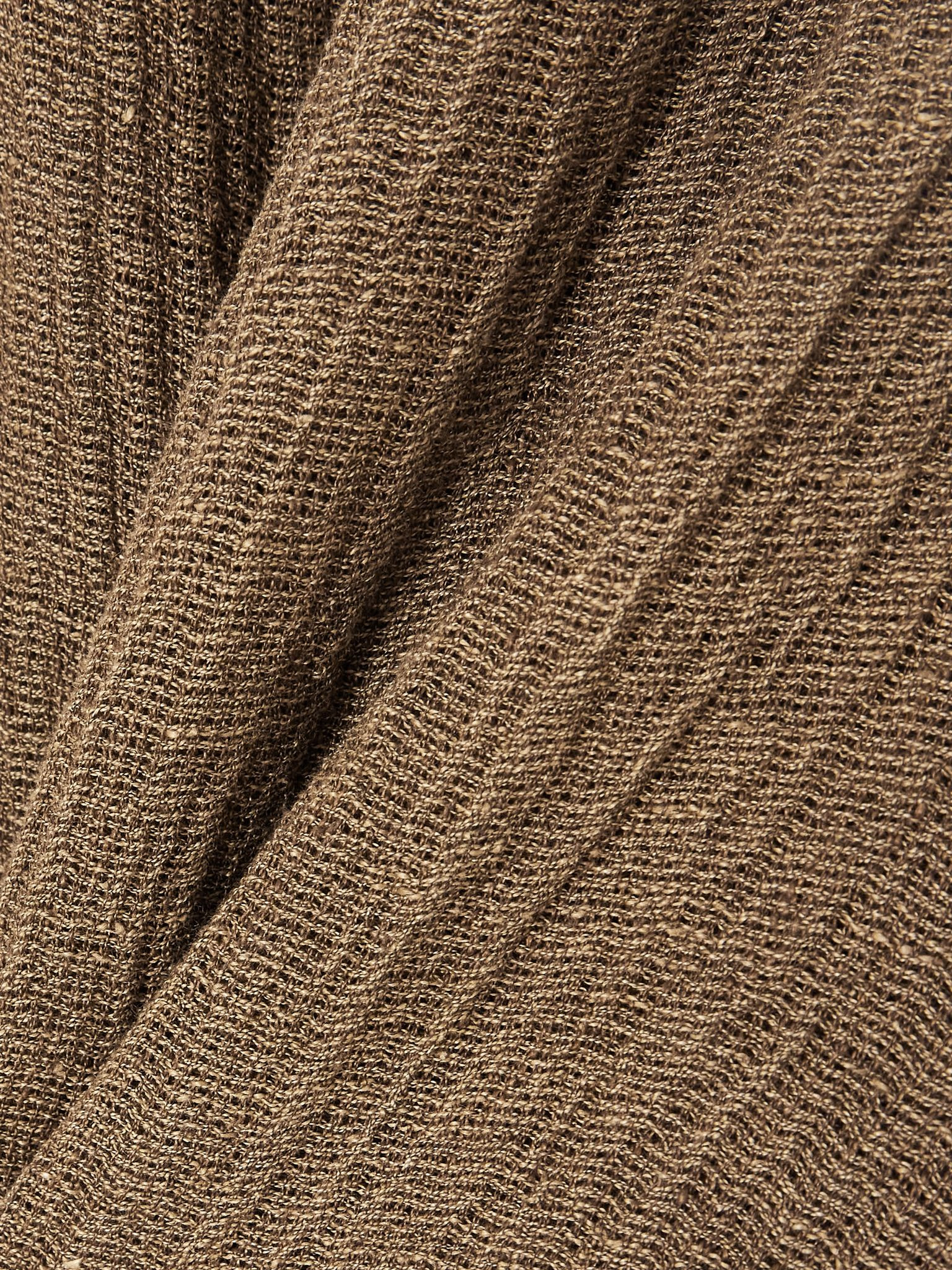 Spetses draped organic linen-gauze mini skirt Brown - 4