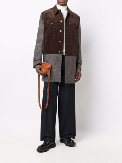 Junya Watanabe MAN contrast button-up single-breasted coat outlook