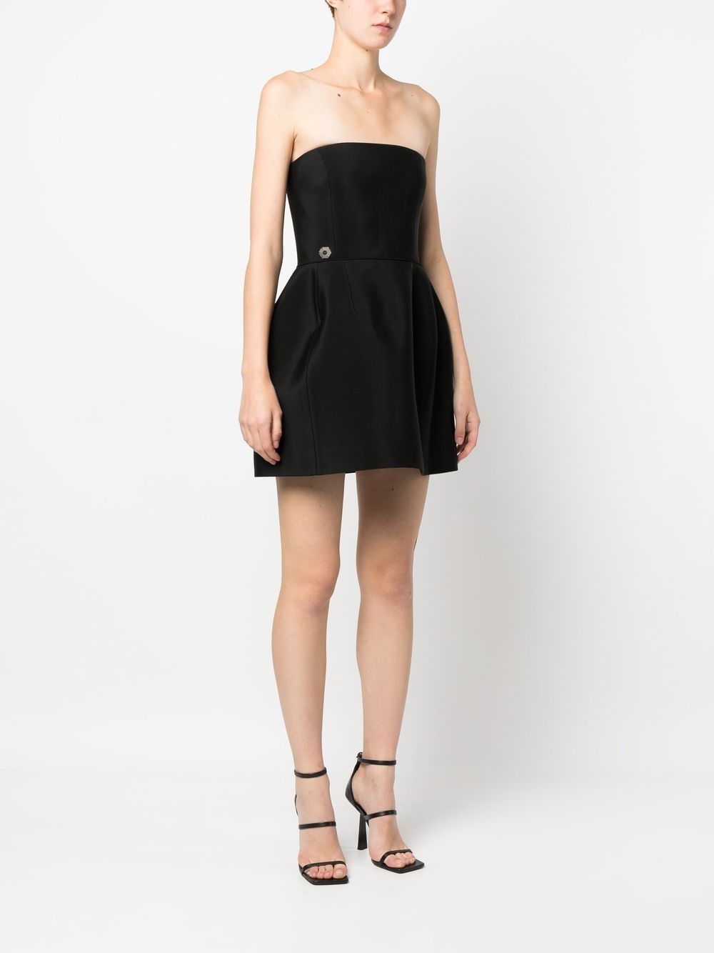 strapless silk mini dress - 3