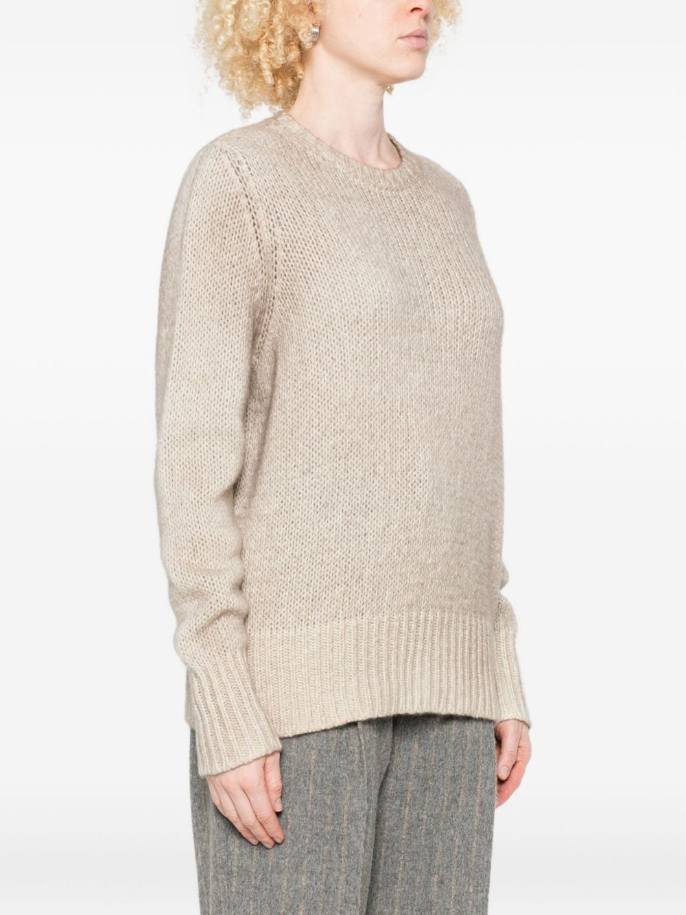 round-neck knit sweater - 3