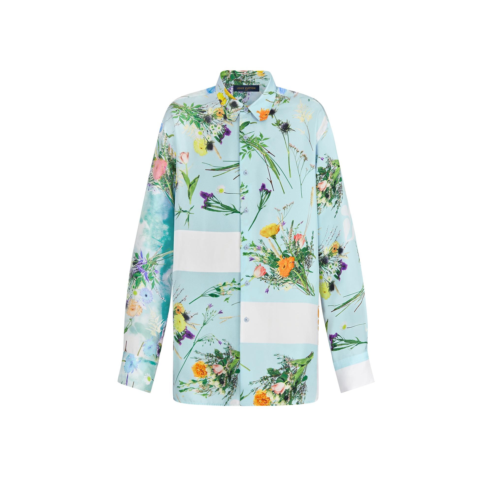 Silk Flower Patchwork Shirt - 1