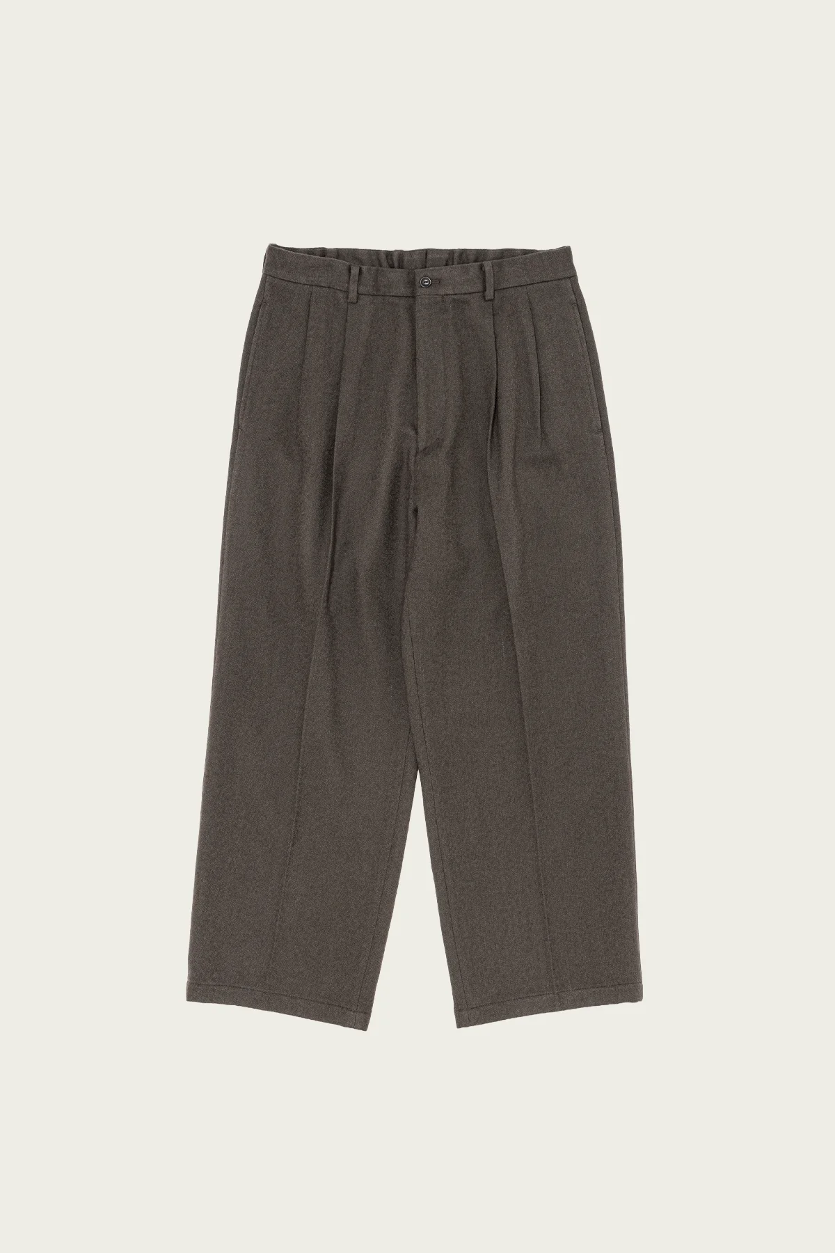 Double Pleated Trousers - Charcoal Gray - 1