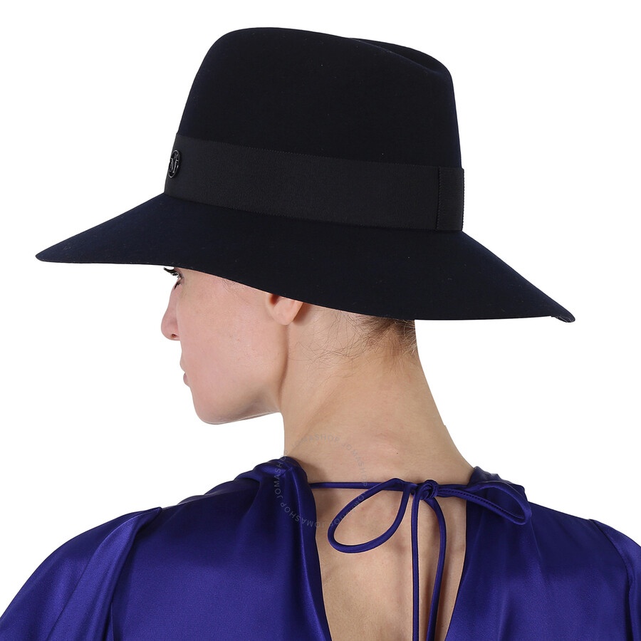 Maison Michel Ladies Navy Kate Wool Felt Fedora Hat - 3