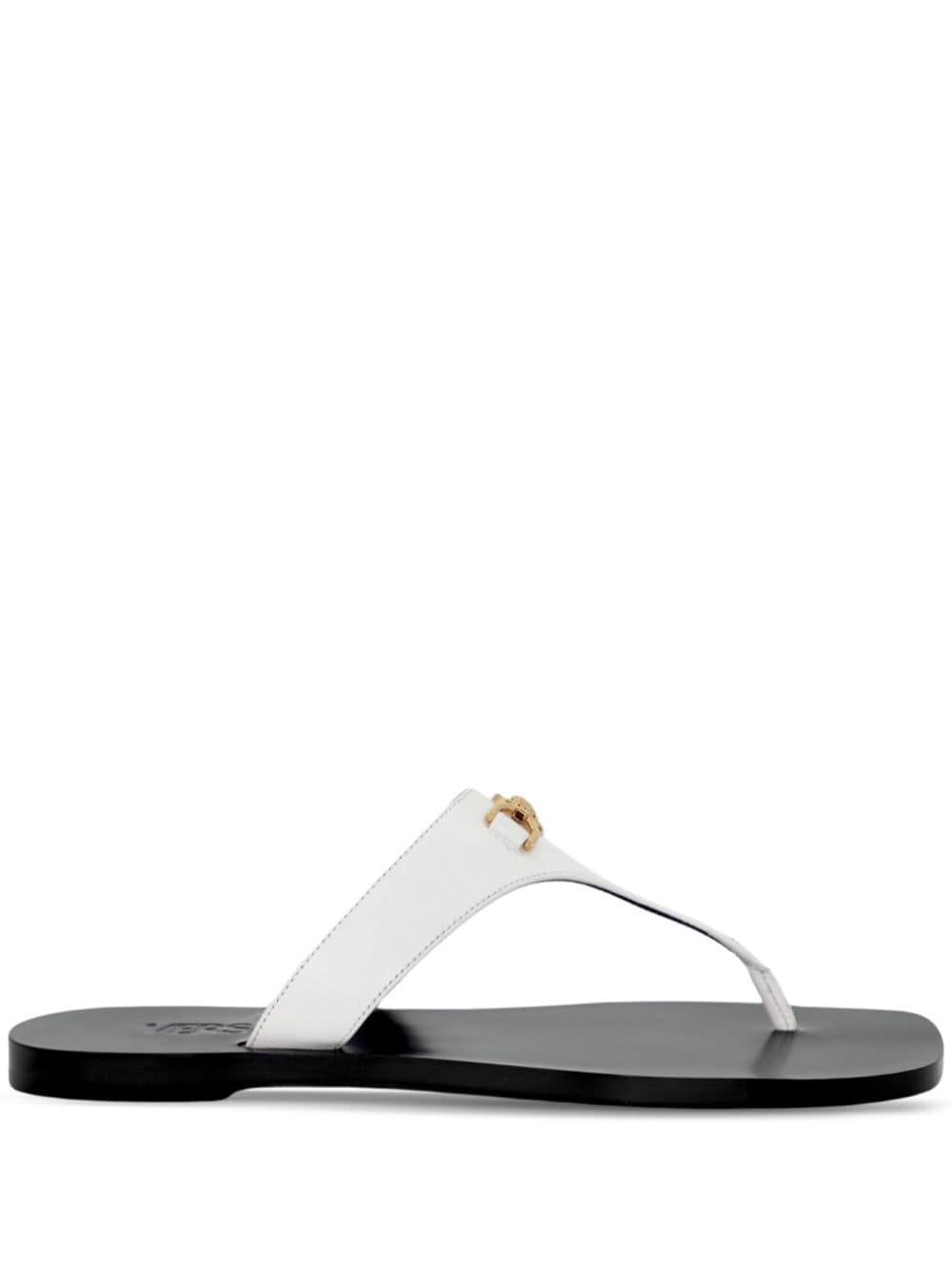 Medusa-plaque leather flip-flops - 1