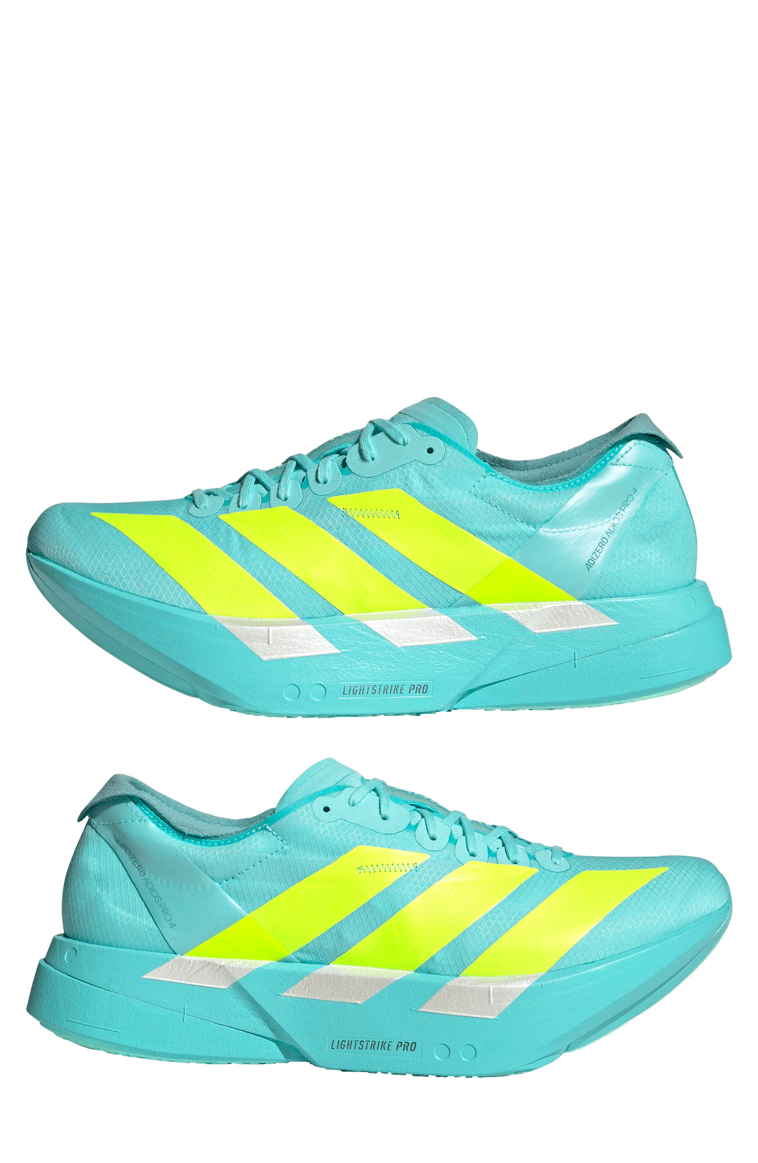 adidas Gender Inclusive Adios 9 Pro 4 Running Sneaker in Aqua/Lucid Lemon/Mint at Nordstrom - 7